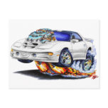 1998-02 Firebird Trans Am White Car Postcard