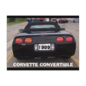 1999 CORVETTE CONVERTIBLE REAR VIEW postcards