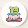 19 Year Old Birthday Cake Drink Coaster