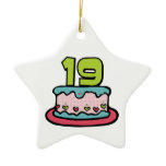 19 Year Old Birthday Cake Christmas Tree Ornament
