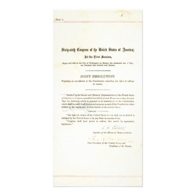 19th Amendment to the United States Constitution Customized Photo Card by famousdocuments