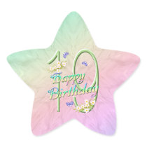 19th Birthday Butterflies and Rainbows Star Sticke