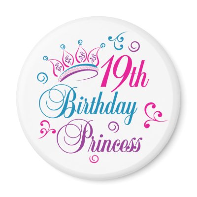 19th Birthday Princess Fridge Magnets by BirthdayObsessions