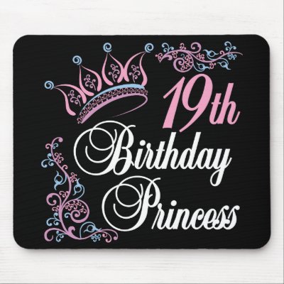 19th Birthday Princess Mouse Mat by BirthdayObsessions