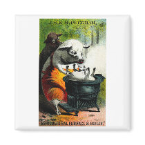 19th C. Cannibal Pigs Fridge Magnets