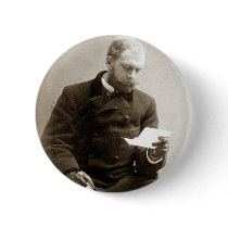 19th C. Gent reading a letter Pinback Button