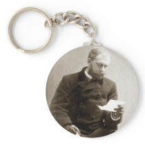 19th C. Gent reading a letter Key Chain