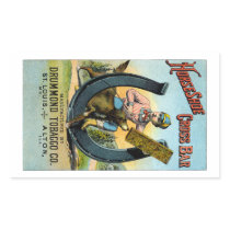 19th C. Horseshoe Cross Bar Chew Rectangle Sticker