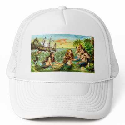 19th C. Mermaids Trucker Hats by historicimage