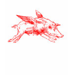 19th C. Red Flying Pig t-shirts