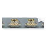19th century coffee cup and saucer, Paris, France bumper stickers