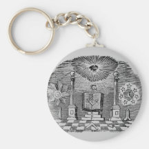 19th Century Masonic Blockcut engraving Key Chains