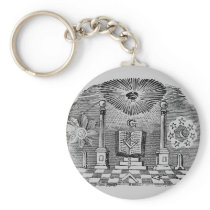 19th Century Masonic Blockcut engraving Key Chains