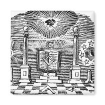 19th Century Masonic Blockcut engraving Magnets