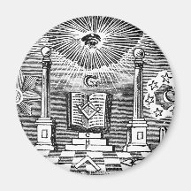 19th Century Masonic Blockcut engraving Fridge Magnets