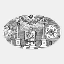 19th Century Masonic Blockcut engraving Sticker