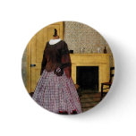 19th Century Plaid Dress Pinback Button