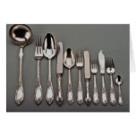 19th century silver cutlery, Warsaw, Poland Greeting Card