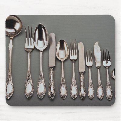 19th century silver cutlery, Warsaw, Poland Mouse Pads by inspirelove