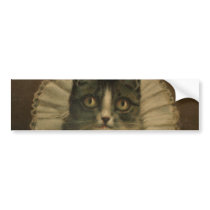 19th Century Vintage Cat Print Close Up Bumper Sticker
