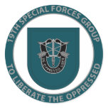 19th Special Forces Group Round Sticker