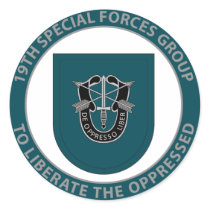 19th Special Forces Group Round Sticker