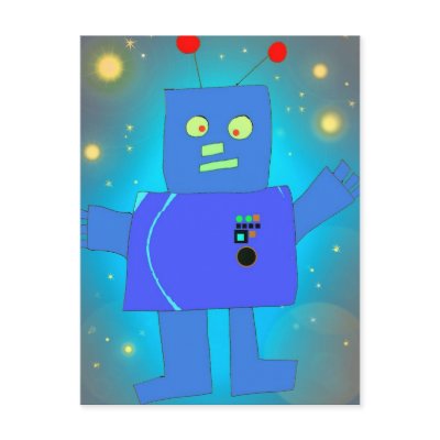1-01 robot postcards by KatAnnette