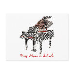 $1.15 Zebra Grand Piano Postcard