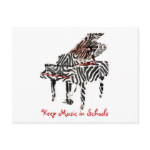 $1.15 Zebra Grand Piano Postcard