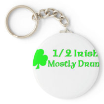 1/2 Irish Mostly Drunk Key Chain