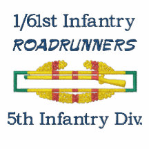 1/61st Inf. 5th Inf Div VSM CIB Embroidered Shirt