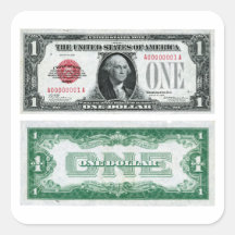 $1 Banknote Legal Tender Series of 1928 Square Stickers