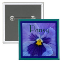 1 Blue Beauty Pansy buttons