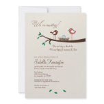 1 Blue Egg Nesting Birds Baby Shower Invitation