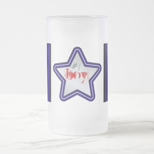 #1 Boy Leather Flag and Star Coffee Mug