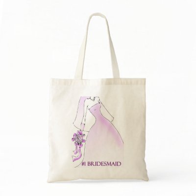 #1 Bridesmaid Tote Canvas Bag by Be_My_Valentine