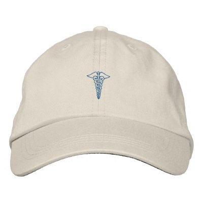 1" Caduceus Outline Baseball Cap by ZazzleEmbroidery