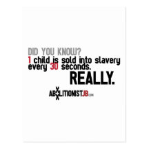 1 Child Sold Every 30 Seconds Post Cards