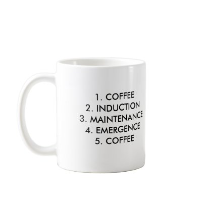 1. COFFEE 2. INDUCTION 3. MAINTENANCE4. EMERGEN... MUG by robgrace