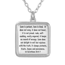 1 Corinthians 13:4-7 Bible Verse Necklace