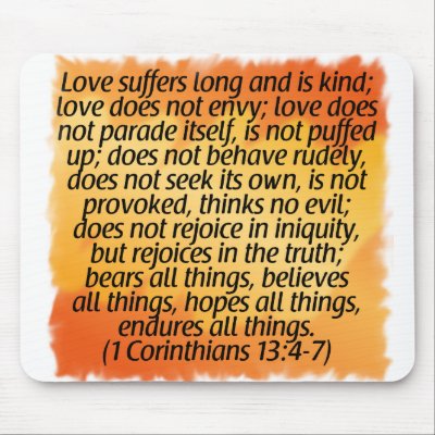 1 Corinthians 13:4-7 Mouse Mat by InspiredByHim