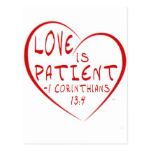 1 Corinthians 13:4 Love is patient Postcards