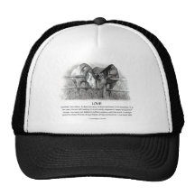 1 Corinthians 13: Love, Horses in Pencil Trucker Hat
