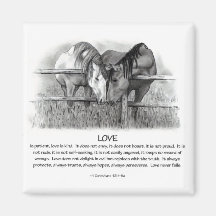 1 Corinthians 13: Love, Horses in Pencil Magnet