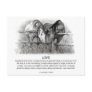1 Corinthians 13: Love, Horses in Pencil Postcard