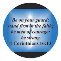 1 Corinthians 16:13 Round Sticker