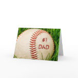 #1 Dad Baseball Greeting Card