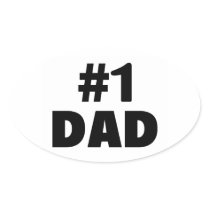 #1 Dad (Blk) Oval Stickers