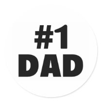 #1 Dad (Blk) Round Sticker