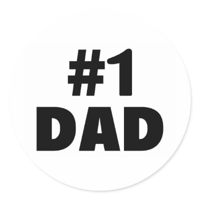 #1 Dad (Blk) Round Sticker by TeeZazzle